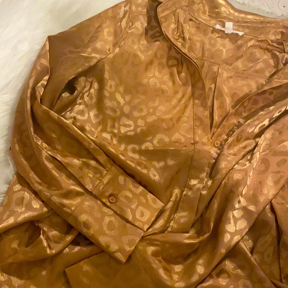 12th Tribe Gold Rush Leopard Blouse